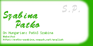 szabina patko business card