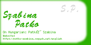 szabina patko business card